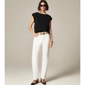 J.Crew 1984 Rigid Slouchy Jeans WMNS 28 White Denim High Rise Straight 5-Pockets